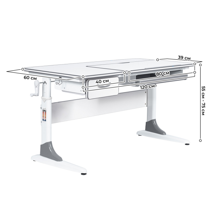 Характеристики Комплект Anatomica Study-120 парта + кресло + органайзер + ящик