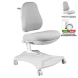 Комплект Anatomica Genius парта + кресло + надстройка + выдвижной ящик + подставка для книг клен/серый с серым креслом Robin