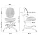 Комплект Anatomica Genius парта + кресло + надстройка + выдвижной ящик + подставка для книг клен/серый с серым креслом Funken