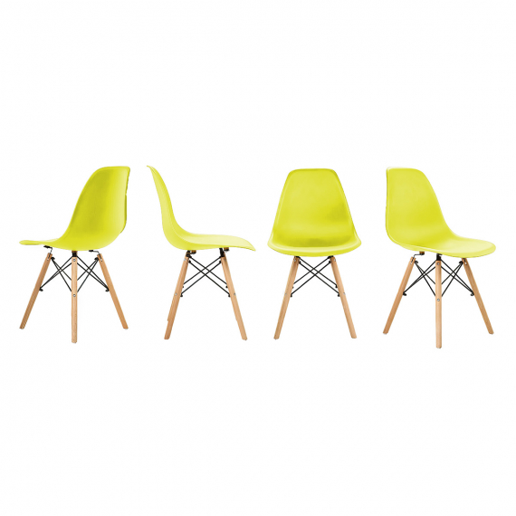 Кухонные стулья Ergozen Eames DSW Pro (4 шт комплект) желтый