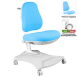 Комплект Anatomica Genius парта + кресло + надстройка + выдвижной ящик + подставка для книг белый/голубой с голубым креслом Robin