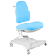 Комплект Anatomica Genius парта + кресло + надстройка + выдвижной ящик + подставка для книг белый/голубой с голубым креслом Robin